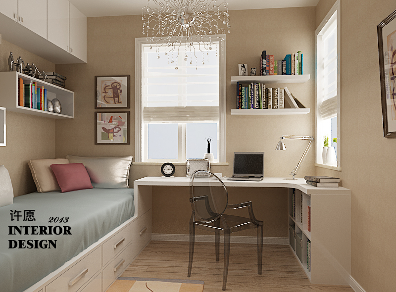 現(xiàn)代兒童房飄窗改書桌時(shí)尚裝修設(shè)計(jì)效果圖